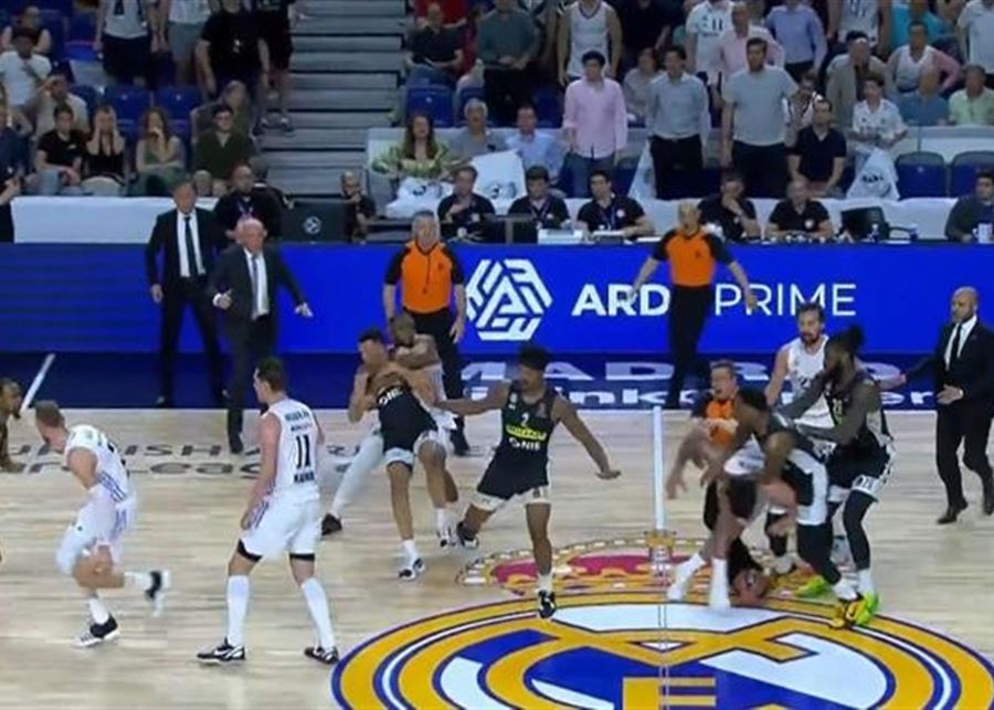 Euroleague:  fight between players and scene of chaos during the Madrid-Belgrade match